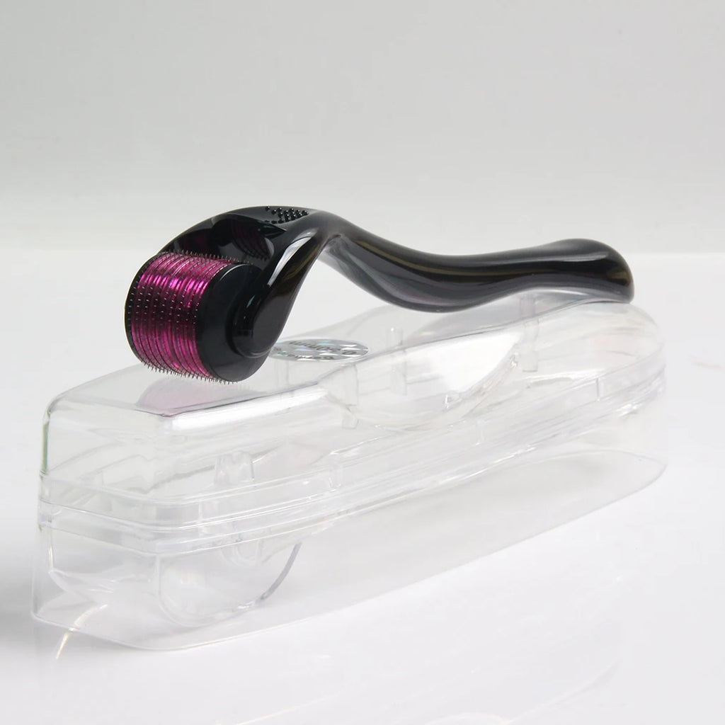 Purple Black Derma Roller 540 Stainless Steel Black Microneedling Roller Facial Skin Care Home Use for Face Beauty Massage Tools