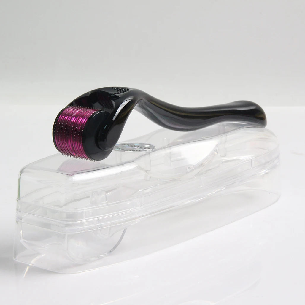 Purple Black Derma Roller 540 Stainless Steel Black Microneedling Roller Facial Skin Care Home Use for Face Beauty Massage Tools