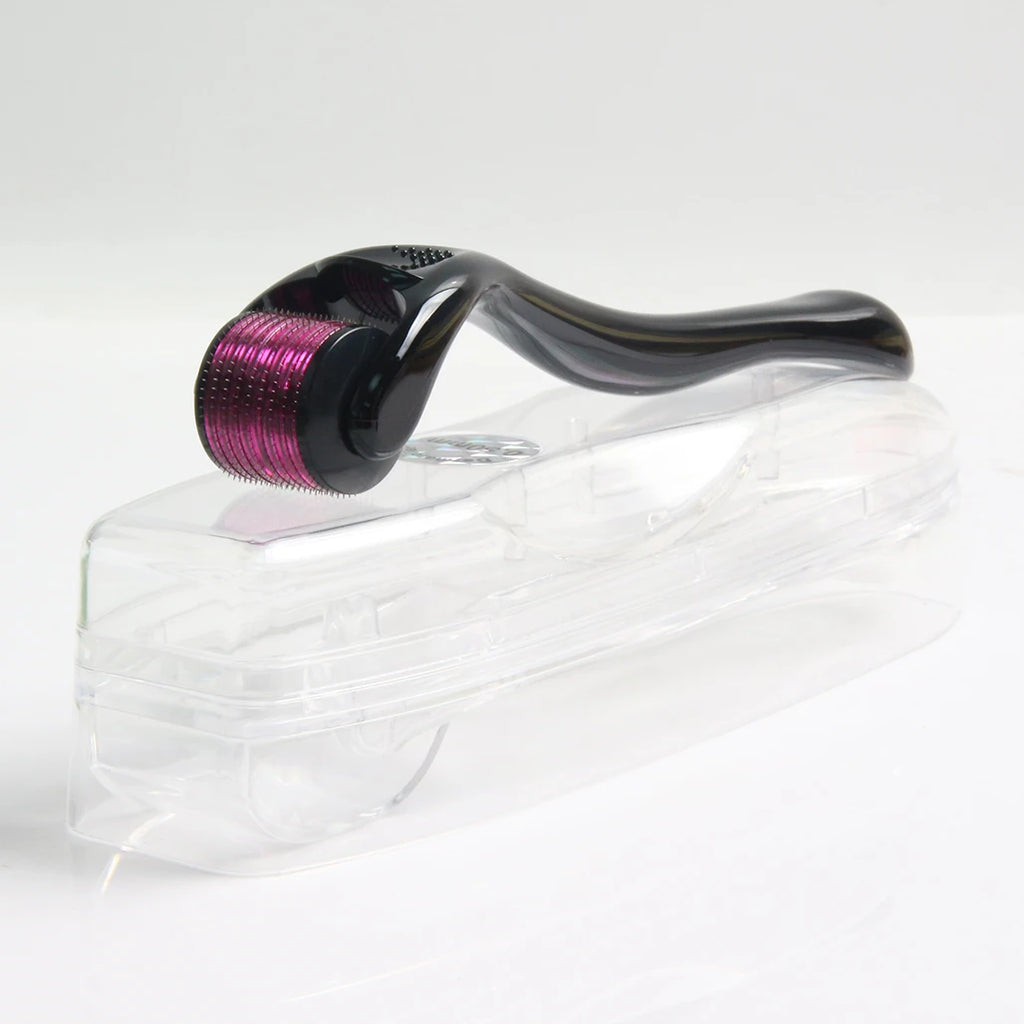 Purple Black Derma Roller 540 Stainless Steel Black Microneedling Roller Facial Skin Care Home Use for Face Beauty Massage Tools